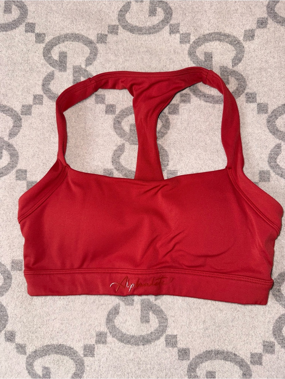 Alphalete Red Racerback Sports Bra - Supportive Active Fit